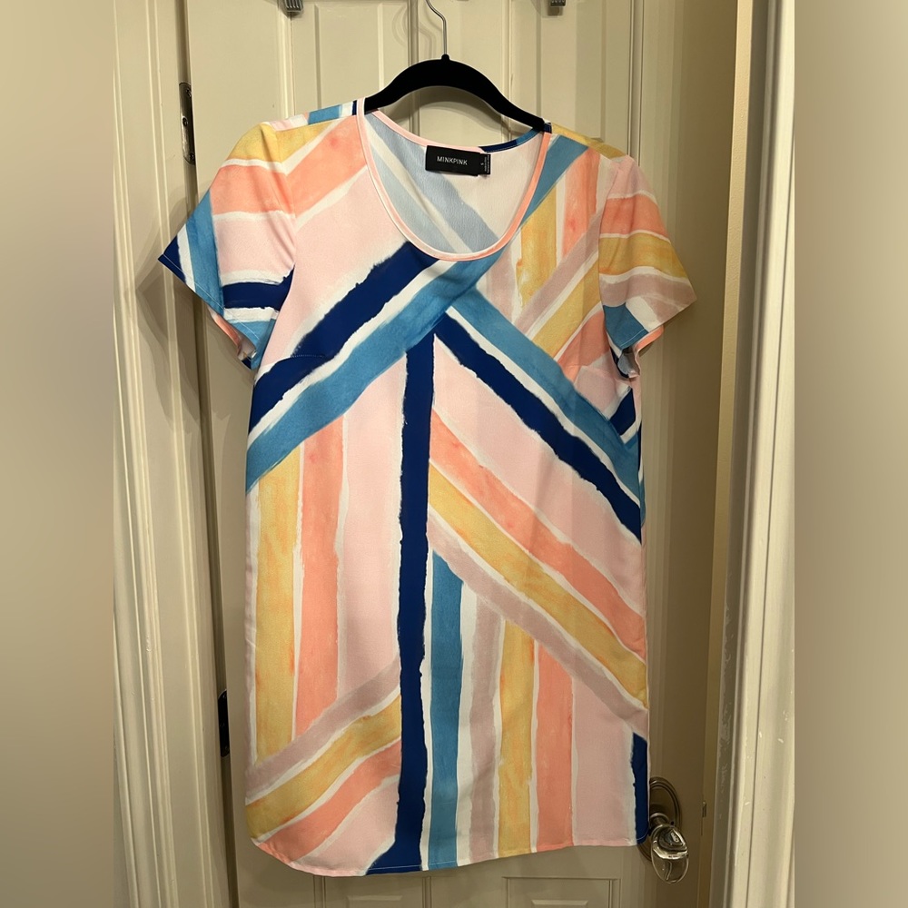 Mink pink painted pattern dress